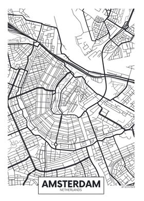 minimalistic amsterdam map