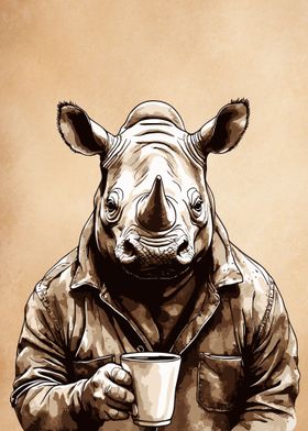 Rhino Animals Coffee