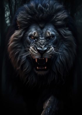 Black Lion Portrait