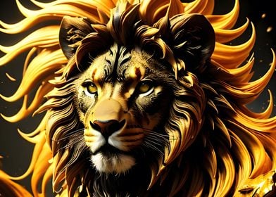 Abstract Gold Lion