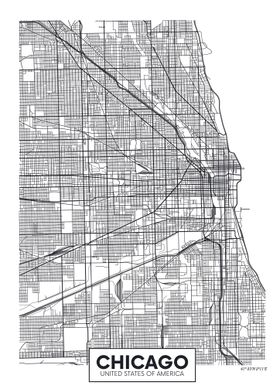 minimalistic chicago map 