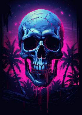 Synthwave Skull