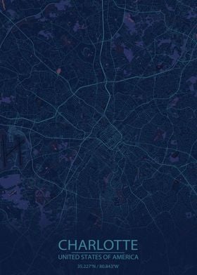 Charlotte Blue Purple Map