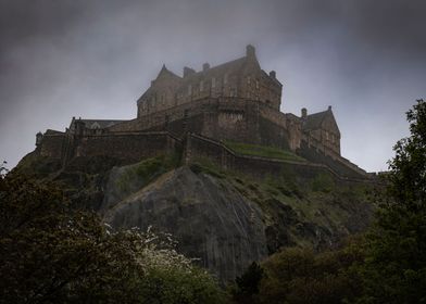 Edinburgh Castle In Clouds