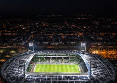 Iluminated Bremen stadium