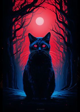 Metal Poster Displate Black Cat Are You Pooping With Magnet