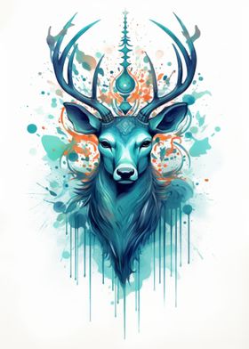 Deer Head Colorful