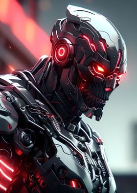 Dark cyborg warrior