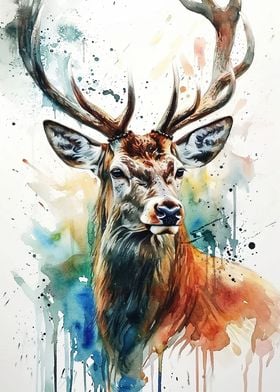 Deer Watercolor Animals