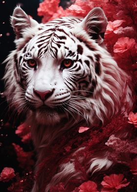 White tiger floral pink