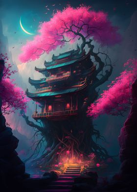 Fantasy Neon Tree Mystic