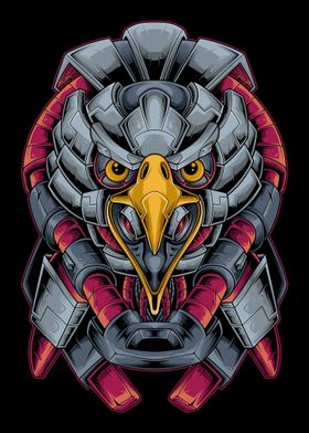 Cyberpunk Eagle Head 