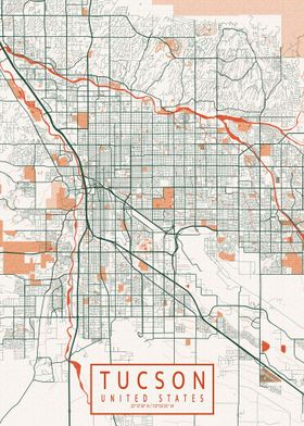 Tucson City Map Bohemian