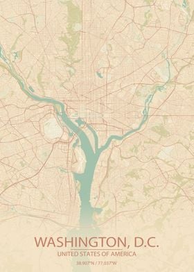 Washington DC Vintage Map