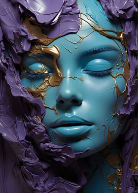 Purple Gold Surreal Woman