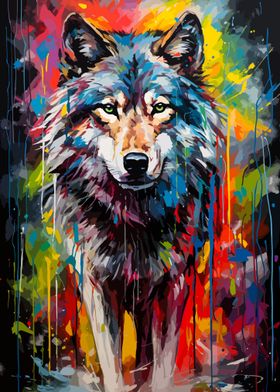 Wolf Painting Poster