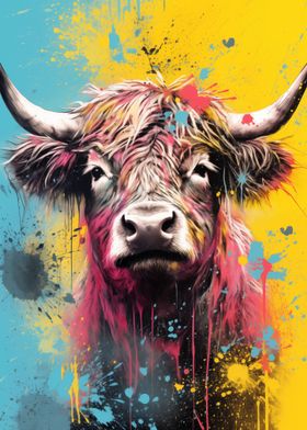 Highlander Cow Pop Art