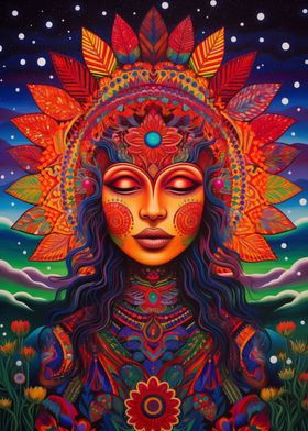 Goddess 3 Huichol Art