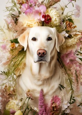 Labrador in flowers