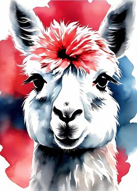 Watercolor Alpaca