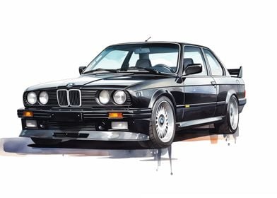 Black BMW M3 E30