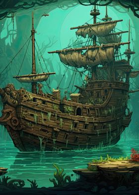 Sunken Pirate Ship