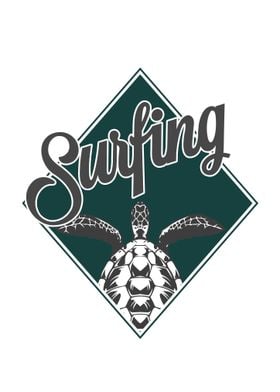 Surfing Turtle Sea Fun