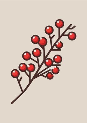 Minimalist Crimson Berries