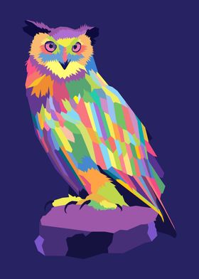 Owl Wedhas Pop Art Potrait