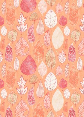 Peach Leafy Pattern
