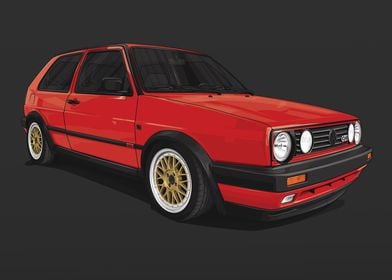 VW Golf MK2 GTI 16V Red