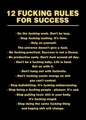 12 Fucking Rules Success