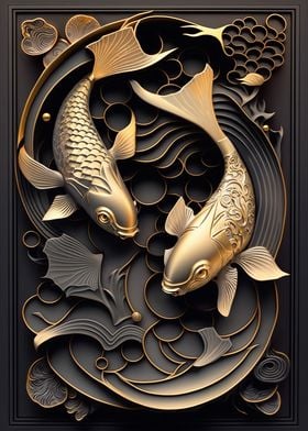 Golden King Koi Fish