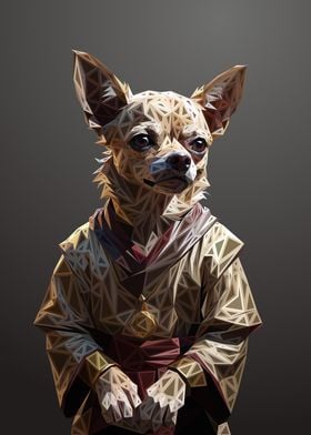 Lowpoly Engraved Chihuahua