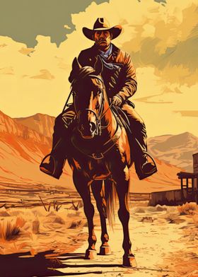 cowboy in the desert