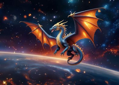 Cosmic Dragon over Earth