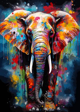 Elephant Painting Poster