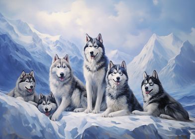 Siberian Husky pack 5