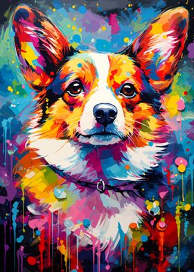 Corgi Painting Poster