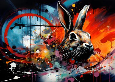 Abstract Rabbit Wall Art
