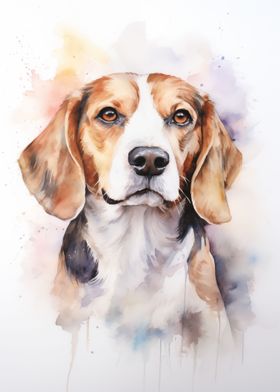 watercolor beagle dog