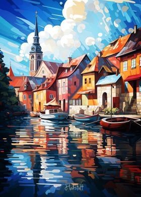 Hallstatt Oil Painting