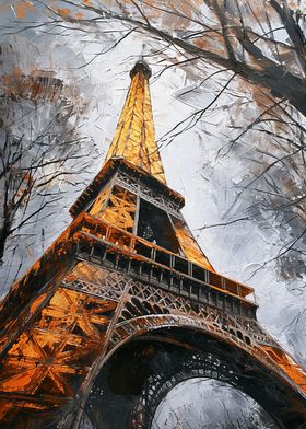eiffel tower painting