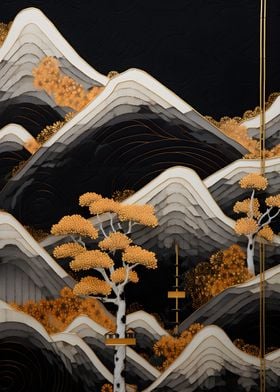 Abstract Mount Fuji Ornate