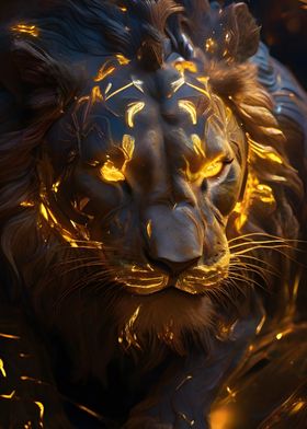 angry lion