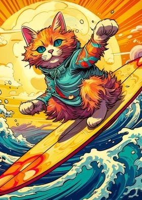 surfing cat animal