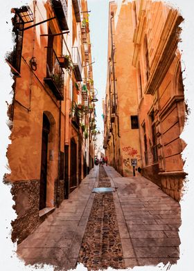 Alleys of Cagliari Italy