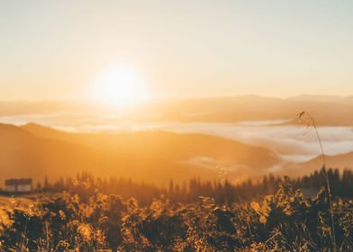 sunrise in the mountains