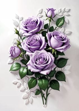 Rose flowers 3d bouquet