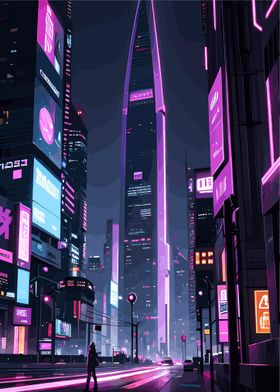 Modern Cityscape Neon